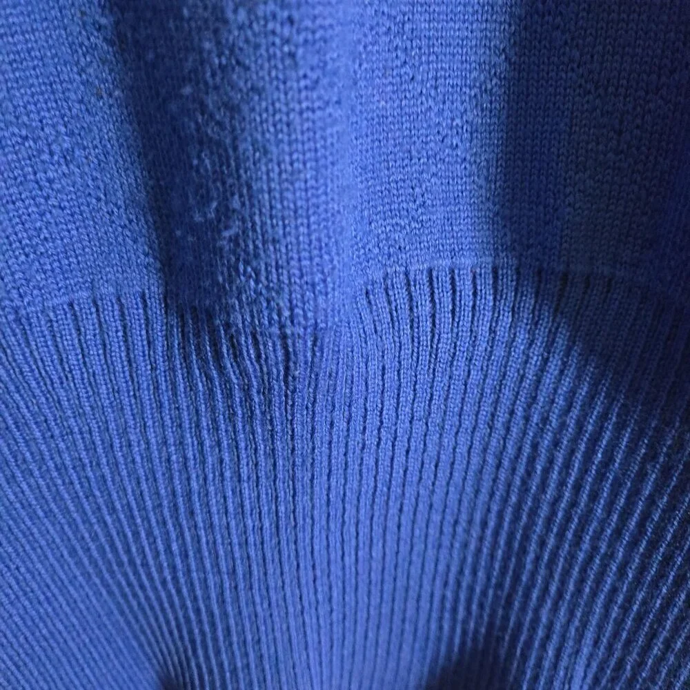 Bogner Vintage Italian Yarn Wool Blend Turtleneck Ski Sweater Royal Blue Size L